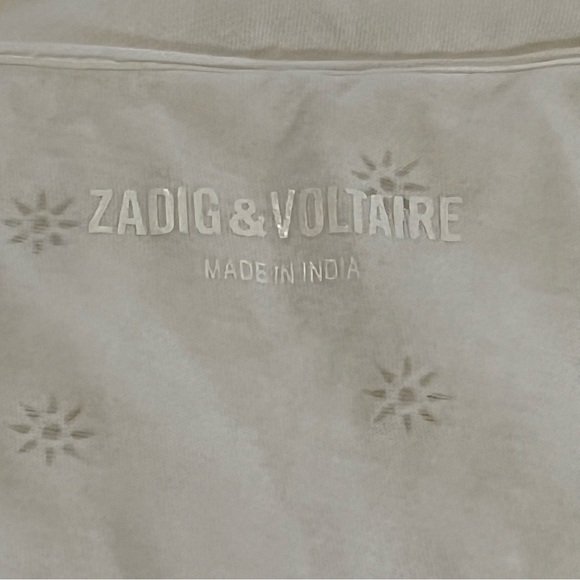 Zadig & Voltaire Hilda Scoop Embellished Tank Top S White with Silver Detail - Picture 8 of 15